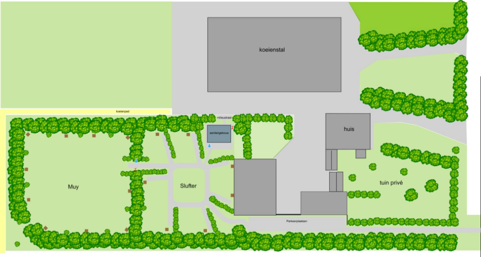 Kaart van camping boerderij wamberg